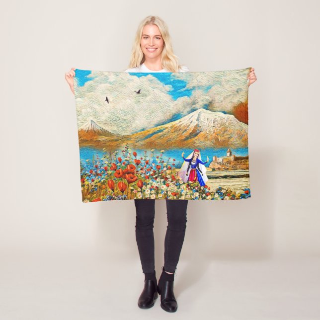 Die Blumenleder Fleece Blanket, klein (Beispiel)