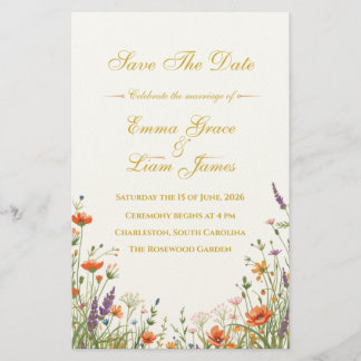 Die Blumenwiese Florale Hochzeit Merken Sie Sich D Briefpapier