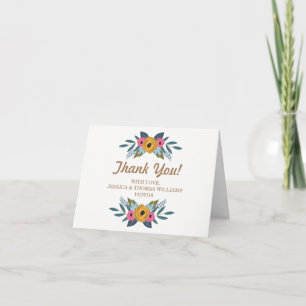 Die Blumenzeremonie der weißen Hochzeit Dankeskarte