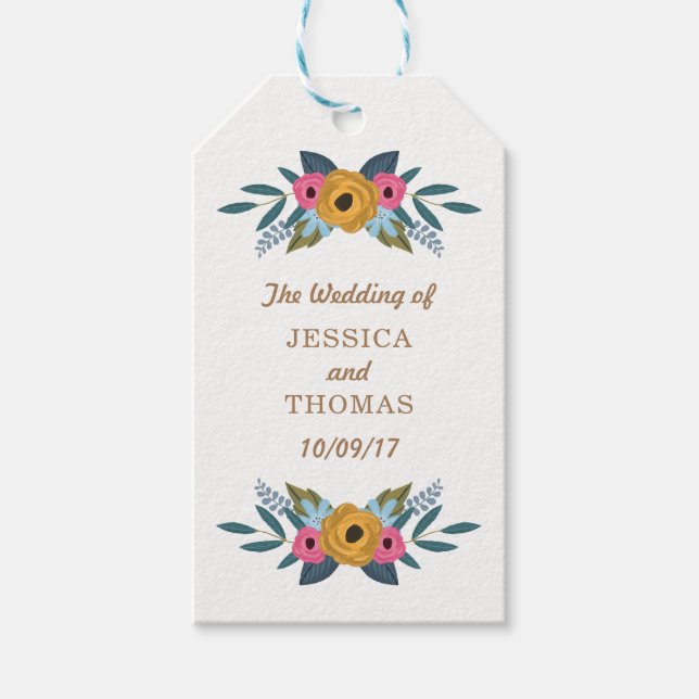 Die Blumenzeremonie der weißen Hochzeit Geschenkanhänger (Vorderseite)