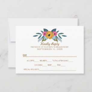 Die Blumenzeremonie der weißen Hochzeit RSVP Karte