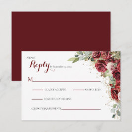 Die Blushing-Bride-Rote Rose-Hochzeit RSVP Karte