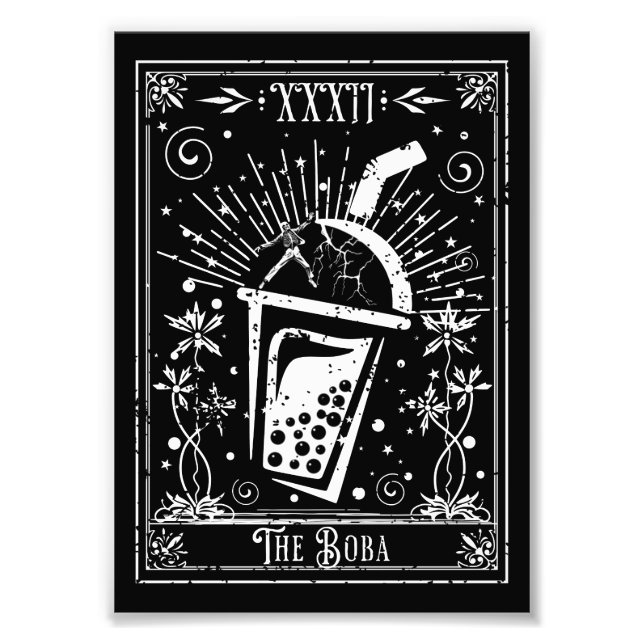 Die Boba Tea Tarot Card Fotodruck (Vorne)