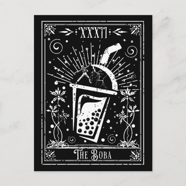 Die Boba Tea Tarot Card Postkarte (Vorderseite)