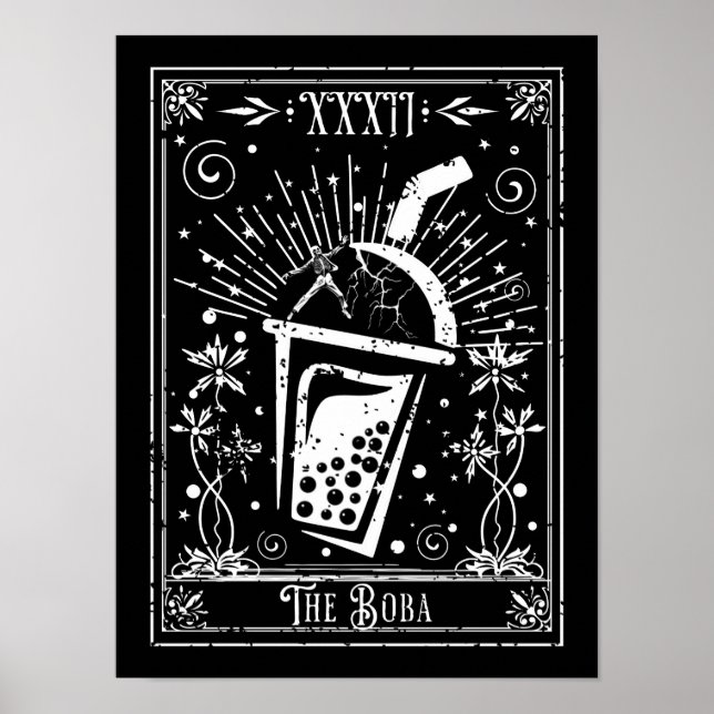 Die Boba-Tee-Tarotkarte Poster (Vorne)