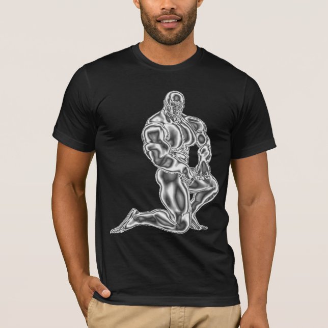 Die Bodybuildings-Pose-T - Shirt der Männer (Vorderseite)