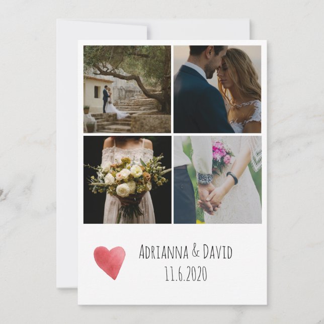 Die Bohemischen vier Wedding Fotos danken Ihnen Dankeskarte (Vorderseite)