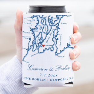 Die Bohlin-Hochzeitsgunst-Can-Cooler Newport RI Ka Dosenkühler