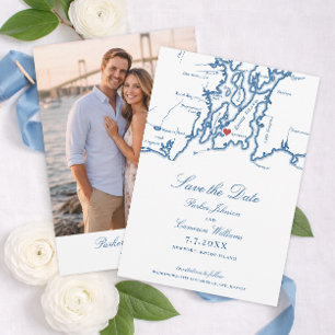 Die Bohlin Save the Date mit Foto Newport Harbor