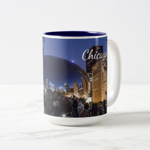 Die Bohne - Chicago-Foto-Tasse Zweifarbige Tasse