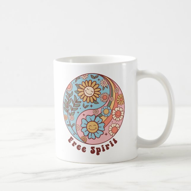 Die Boho Retro-Blume Kaffeetasse (Rechts)