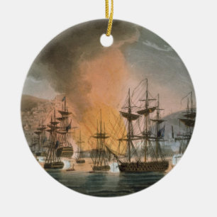 Die Bombardierung von Algier am 27. August 1816 Keramikornament