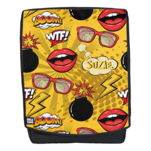 Die Bombe Retro Lips Red/Gold ID553 Rucksack