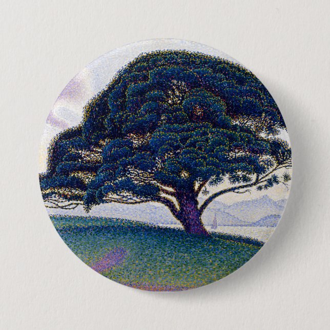 Die Bonaventure-Kiefer, Ölmalerei, Paul Signac Button (Vorderseite)