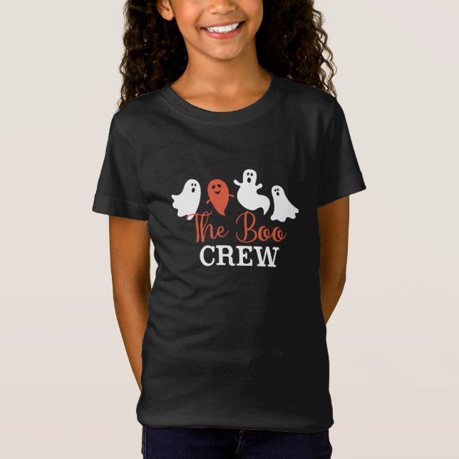 Die Boo-Crew Halloween Ghost Family White Orange T-Shirt (Vorderseite)