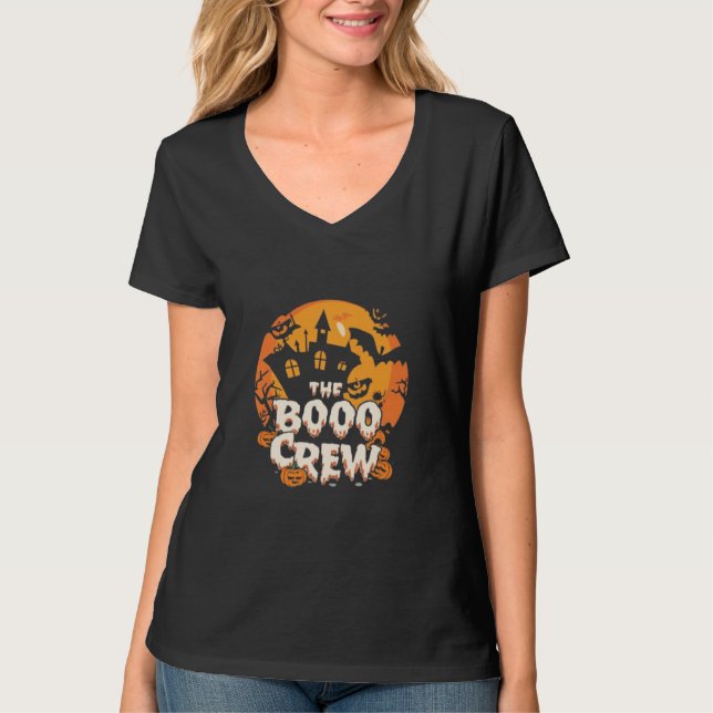 Die Boo-Crew: Orange Halloween T-Shirt (Vorderseite)