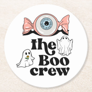 Die Boo-Crew   Spooktacular Halloween Squad Runder Pappuntersetzer