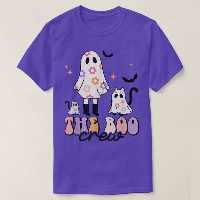 Die Boo-Crew Spooky Season Ghost Cat Halloween Gro T-Shirt (Design vorne)