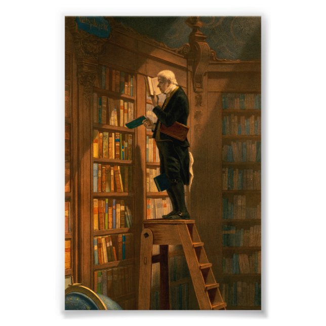 Die Bookworm von Carl Spitzweg Fotodruck (Vorne)