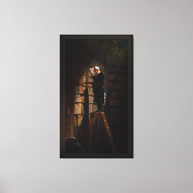 Die Bookworm von Carl Spitzweg Leinwanddruck (Vorderseite)