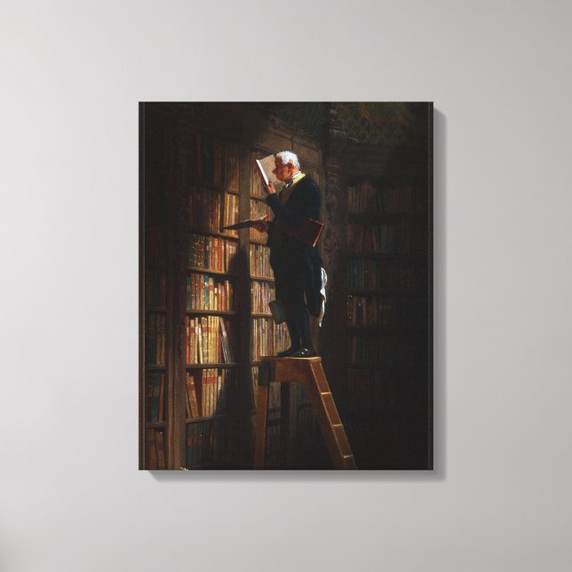Die Bookworm von Carl Spitzweg Leinwanddruck (Vorderseite)