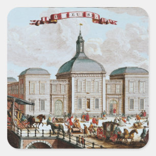 Die Börse, Amsterdam, 1743 Quadratischer Aufkleber