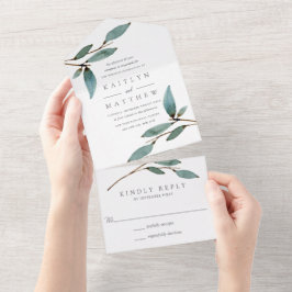 Die Botanische Bliss-Hochzeitskollektion All In One Einladung