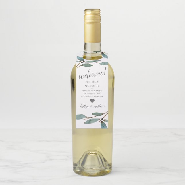 Die Botanische Bliss-Hochzeitskollektion Flaschenanhänger (Auf Flasche)