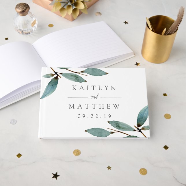 Die Botanische Bliss-Hochzeitskollektion Gästebuch (Vorderseite Offen)