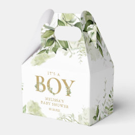 Die botanische Gold Baby Dusche aus Boy Greenery Geschenkschachtel