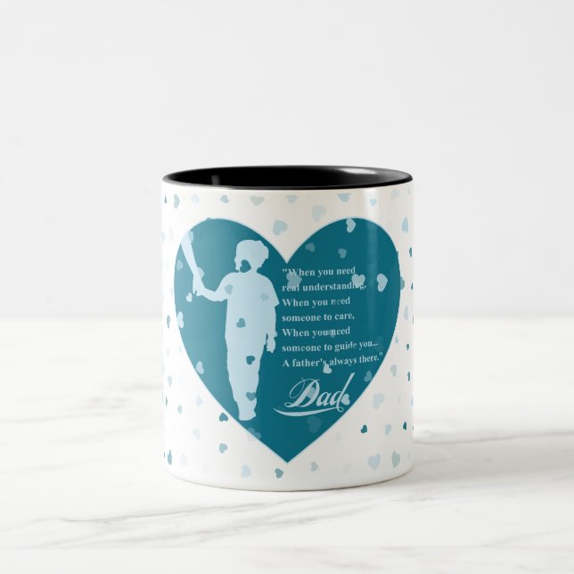 Die Botschaft eines glücklichen Vaters Zweifarbige Tasse (Mittel)