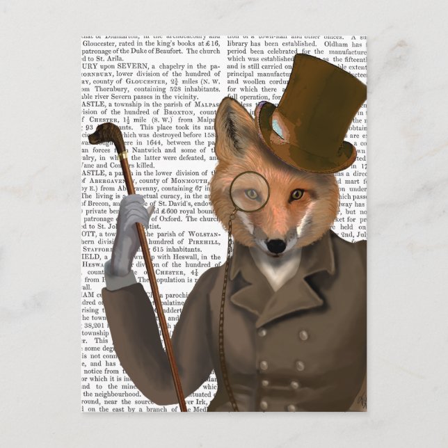 Die Bounder Fox Print Postkarte (Vorderseite)