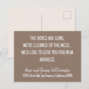 DIE BOXE SIND GESCHLOSSEN, WIR HABEN MEHR BEWEGUNG FEIERTAGSPOSTKARTE