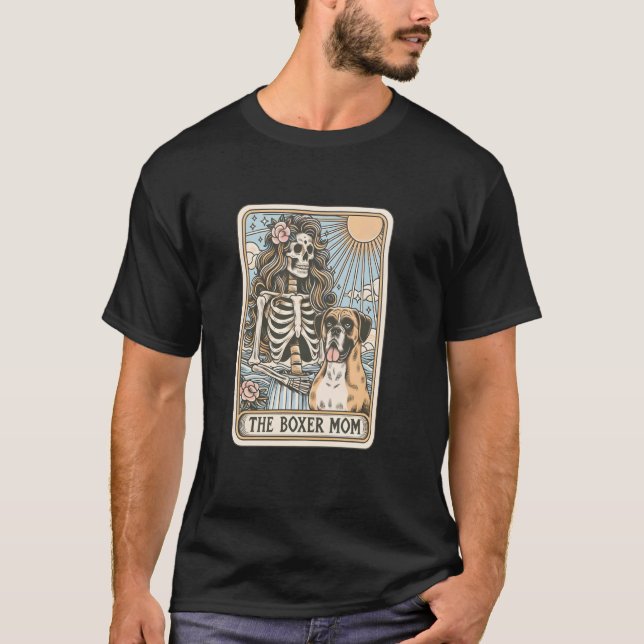 Die Boxer Mama Tarot Card, Halloween Skeleton Boxe T-Shirt (Vorderseite)