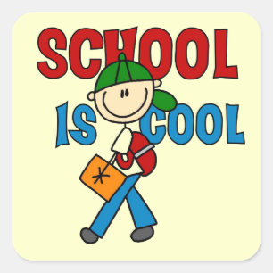 Die Boy School ist Cool Quadratischer Aufkleber