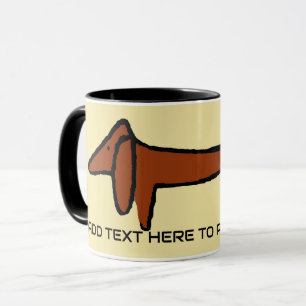 Die braune Dackel, Text hinzufügen Tasse