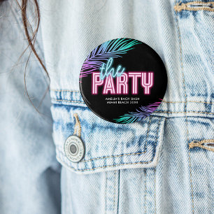 Die Braut Blau & Pink Tropical Bach Button