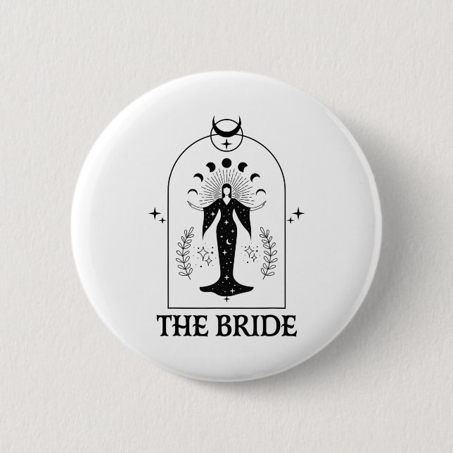 Die Braut Coven Gothic Witch Bachelorette Matching Button (Vorderseite)
