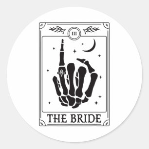 Die Braut Coven Skeleton Hand Gothic Bachelorette Runder Aufkleber