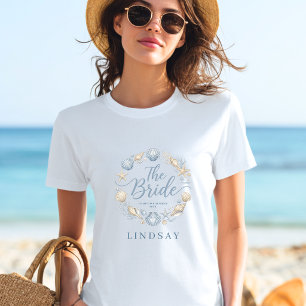 Die Braut! Elegante Strand-Küsten-Braut Meeresschn T-Shirt