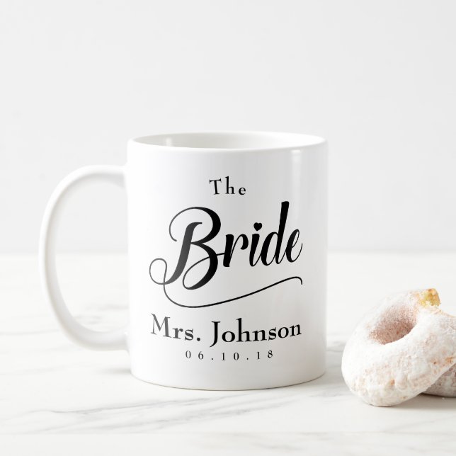 Die Braut-Frau Wedding Date Kaffeetasse (Mit Donut)