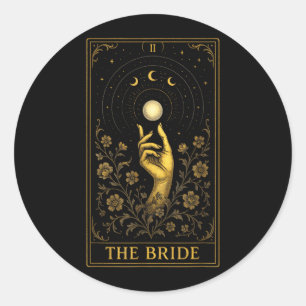 Die Braut - Gothic Witchy Wedding Tarot Runder Aufkleber