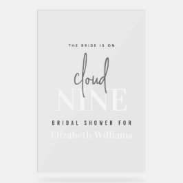 Die Braut ist auf Cloud 9 Brautparty Acrylschild