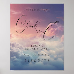 Die Braut ist auf Cloud 9 Brautparty Food-Zeichen Poster