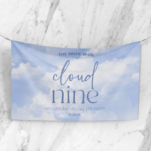 Die Braut ist auf Cloud Nine Blue Junggeselinnen-A Banner (Von Creator hochgeladen)