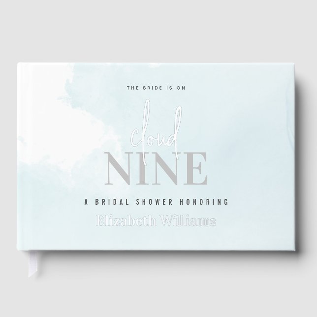Die Braut ist auf Cloud Nine Brautparty Gästebuch (Vorderseite)