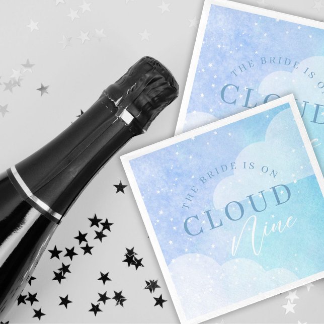 Die Braut ist auf Cloud Nine Brautparty Serviette (Von Creator hochgeladen)