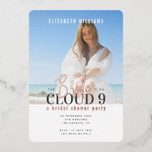 Die Braut ist auf Wolke 9 mit Foto-Bridal-Shower Folieneinladung
