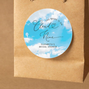 Die Braut ist auf Wolke Sieben Elegante Bridal Sho Runder Aufkleber