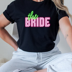 Die Braut Neon Grün & Pink Tropical Bach T-Shirt